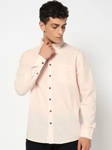 Blue Buddha Men Tailored Fit Solid Spread Collar Cotton Casual Shirt