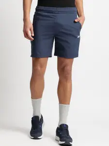 Reebok Men Brand Logo Printed Regular Fit Mid Rise Above Knee Length Shorts