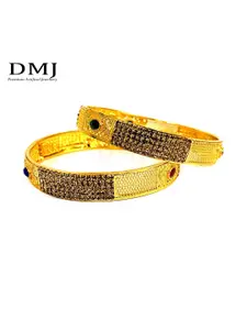 DMJ Gold Brass Gold-Plated Bangle