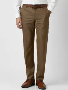 Van Heusen Men Slim Fit Mid-Rise Formal Trousers