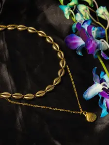 PANASH Gold-Plated Shell Minimal Necklace