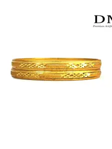 DMJ Gold Brass Gold-Plated Bangle
