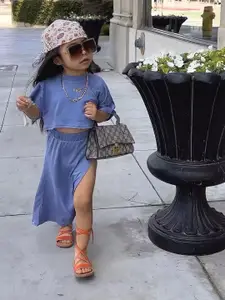 INCLUD Girls Short Sleeves Top With Skirt