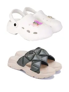 DRACKFOOT Women Pack Of 2 Flip Flops