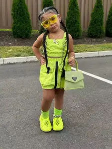 INCLUD Girls Shoulder Straps Top With Skirt