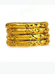 DMJ Gold Brass Gold-Plated Bangle