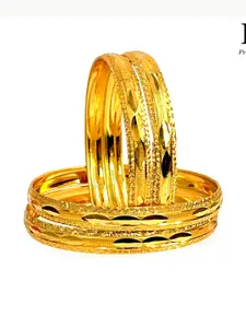 DMJ Gold Brass Gold-Plated Bangle