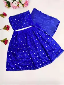 F Plus Fashion Girls Pink Net Semi-Stitched Lehenga Choli