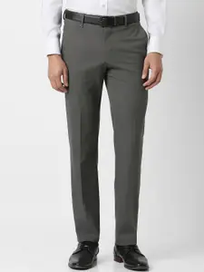 Van Heusen Men Textured Slim Fit Formal Trousers Trousers