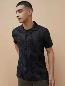 Fame Forever by Lifestyle Printed Cuban Collar Short Sleeves Shirt