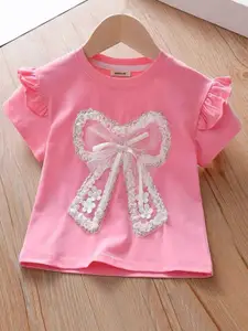 INCLUD Women Embroidered Bow Applique Cotton Top