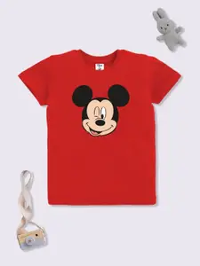 YK Disney Boys Mickey Mouse Printed Cotton T-shirt