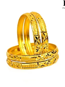 DMJ Gold Brass Gold-Plated Bangle