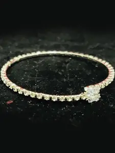 DMJ Silver Brass Silver-Plated Bangle