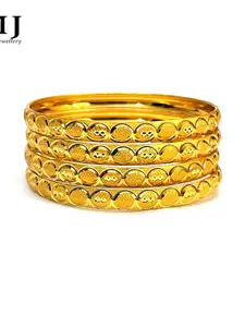 DMJ Gold Brass Gold-Plated Bangle