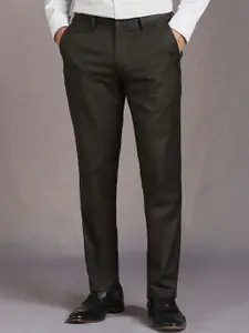 Louis Philippe Men Slim Fit Textured Formal Trousers