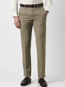 Van Heusen Men Slim Fit Mid-Rise Formal Trousers