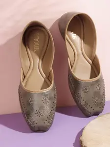 Anouk Women Textured Mojaris Flats