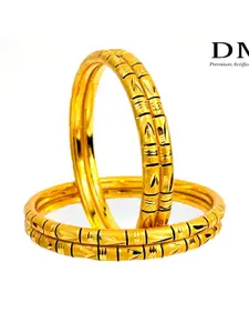 DMJ Gold Brass Gold-Plated Bangle