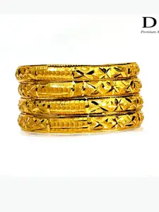 DMJ Gold Brass Gold-Plated Bangle