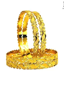DMJ Gold Brass Gold-Plated Bangle