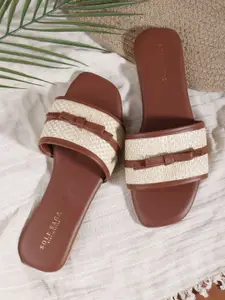 Sole Saga Women Textured Open Toe Flats