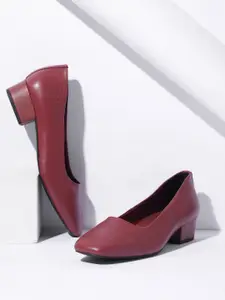 Kenneth Cole Block Heel Leather Pumps