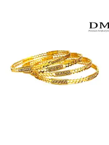 DMJ Gold Brass Gold-Plated Bangle