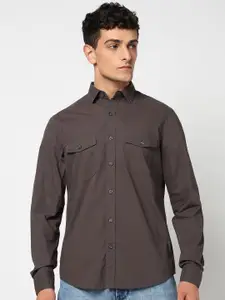 Blue Buddha Men Tailored Fit Solid Spread Collar Cotton Casual Shirt