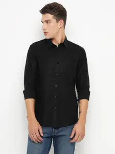 Allen Cooper Men Solid Spread Collar Cotton Casual Shirt