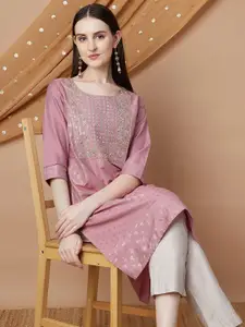 Melange by Lifestyle Women Ethnic Motifs Embroidered Thread Work Kurta