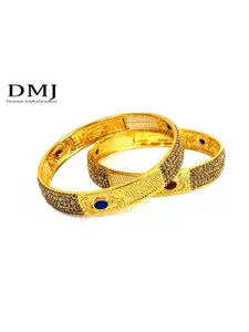 DMJ Gold Brass Gold-Plated Bangle
