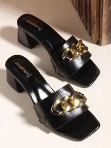 DressBerry Women Solid Block Open Toe Peep Toes Regular Heels