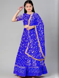 F Plus Fashion Girls Net Semi-Stitched Lehenga Choli