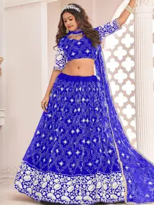 F Plus Fashion Girls Pink Net Semi-Stitched Lehenga Choli