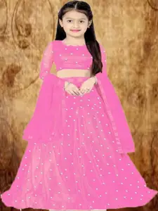 F Plus Fashion Girls Net Semi-Stitched Lehenga Choli