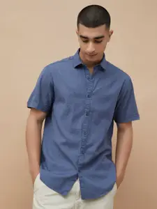 Fame Forever by Lifestyle Spread Collar Short Sleeves Cotton Shirt