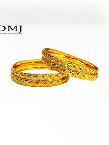 DMJ Gold Brass Gold-Plated Bangle
