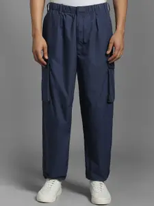 Louis Philippe Jeans Men Solid Pleated Joggers Trousers