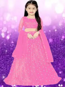 F Plus Fashion Girls Embroidered Semi-Stitched Lehenga With Unstitched Blouse And Dupatta