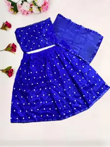 F Plus Fashion Girls Pink Net Semi-Stitched Lehenga Choli