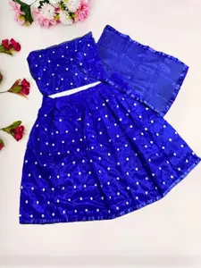 F Plus Fashion Girls Net Semi-Stitched Lehenga Choli