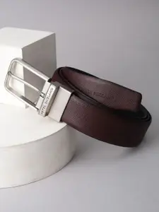 Peter England Men Textured Leather Formal Belt