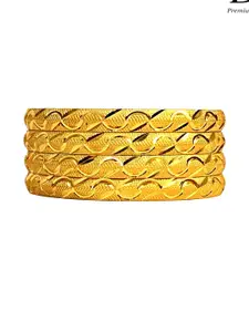 DMJ Gold Brass Gold-Plated Bangle