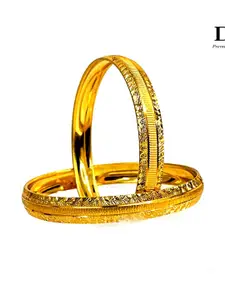 DMJ Gold Brass Gold-Plated Bangle