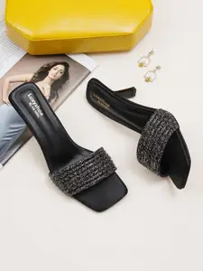 LUXY SHOE Women Solid Regular Kitten Heel Gladiators With Ethnic - Embellished
