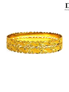 DMJ Gold Brass Gold-Plated Bangle