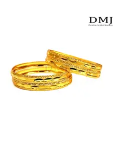 DMJ Gold Brass Gold-Plated Bangle