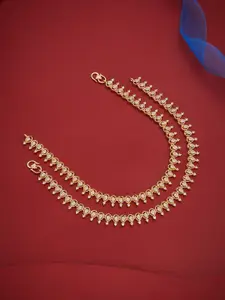 Kushal's Fashion Jewellery Gold-Plated Zircon Anklet