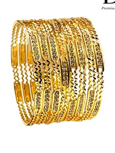 DMJ Gold Brass Gold-Plated Bangle